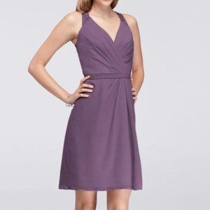 David's Bridal Wisteria Bridesmaid Dress Lace Back